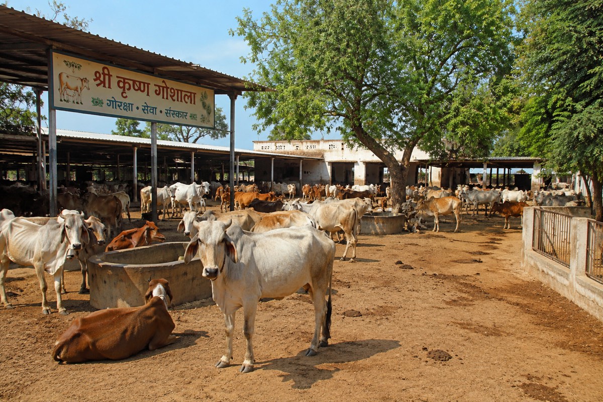 Cows at a goshala